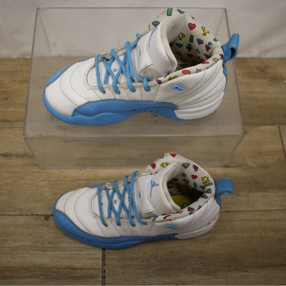 Nike Jordan 12 Retro DQ4366-114 PS Emoji Blue/White Size 2Y - Picture 2 of 10